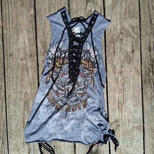 Affliction Y2K Lace Shirt Small